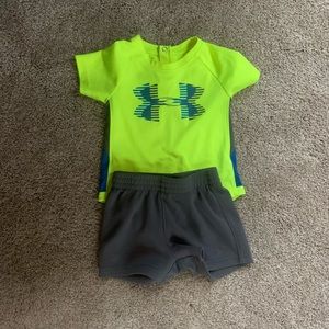 6-9 month boys under armor shorts outfit. Good condition